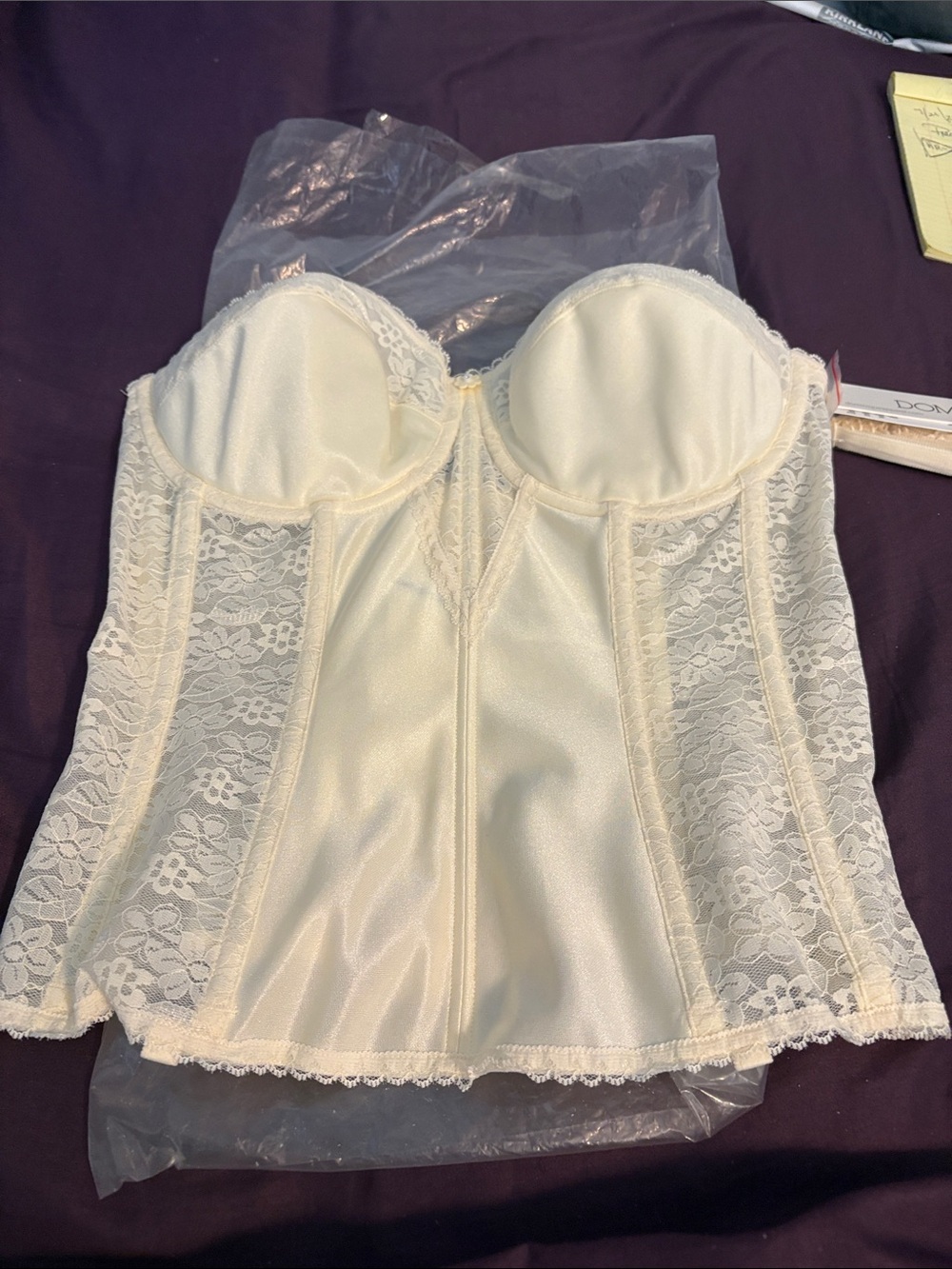 Cream Lace Bustier Corset Top - Women's Intimates